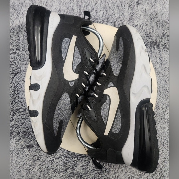 Nike Air Max 270 React Optical Black/Gray Running Shoes Size 8.5 - Picture 6 of 8